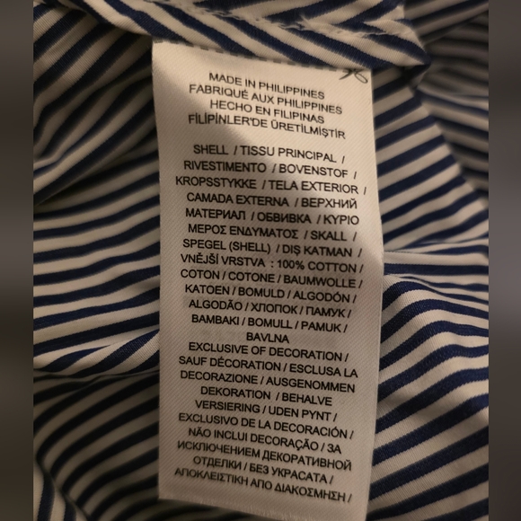 NWT Ralph Lauren Blue & White Striped Shirt Dress Sz. 16W - Picture 7 of 8